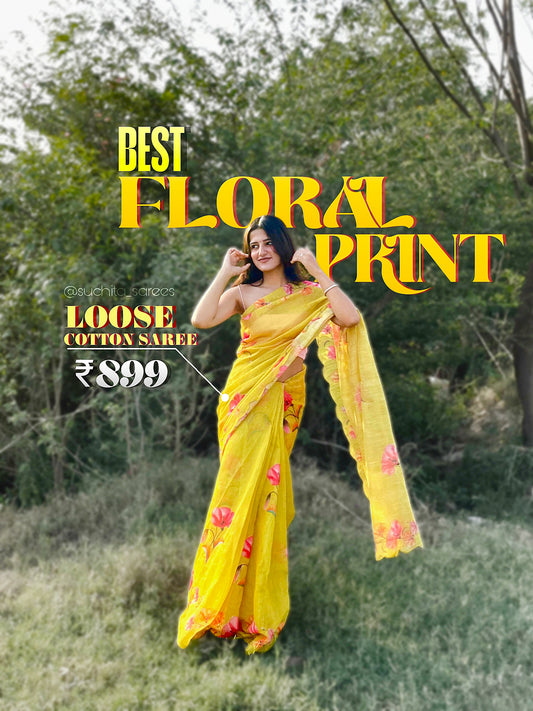 Floral Print Saree