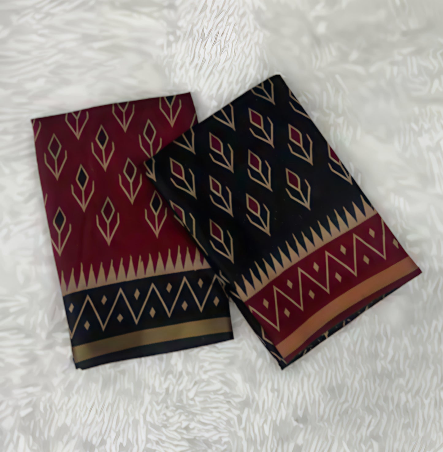 Vibrant Red Block Print