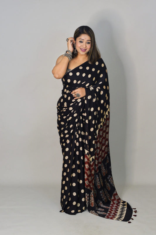 Classic Dotty Reyon Saree Delight