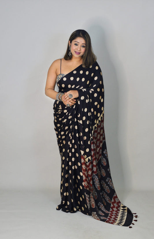 Classic Dotty Reyon Saree Delight