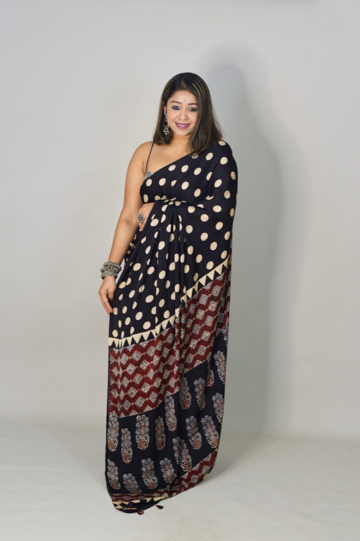 Classic Dotty Reyon Saree Delight