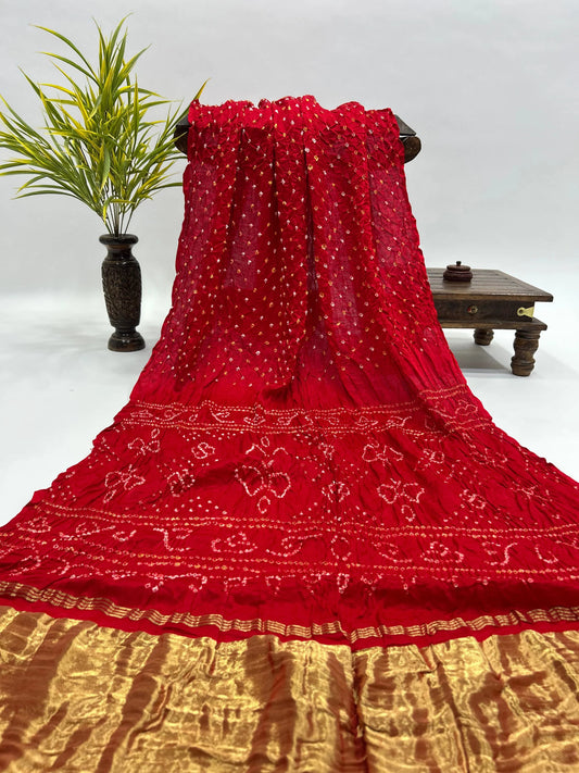 Semi Gajji Bandhani Saree