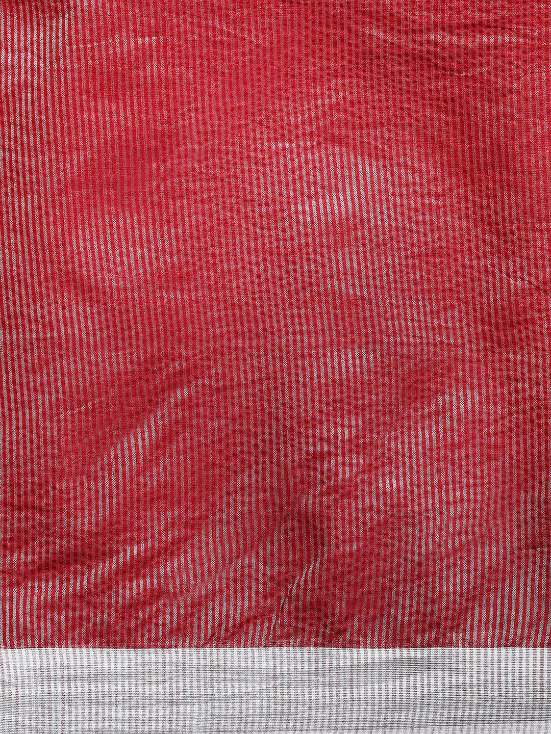 Red Linen Saree