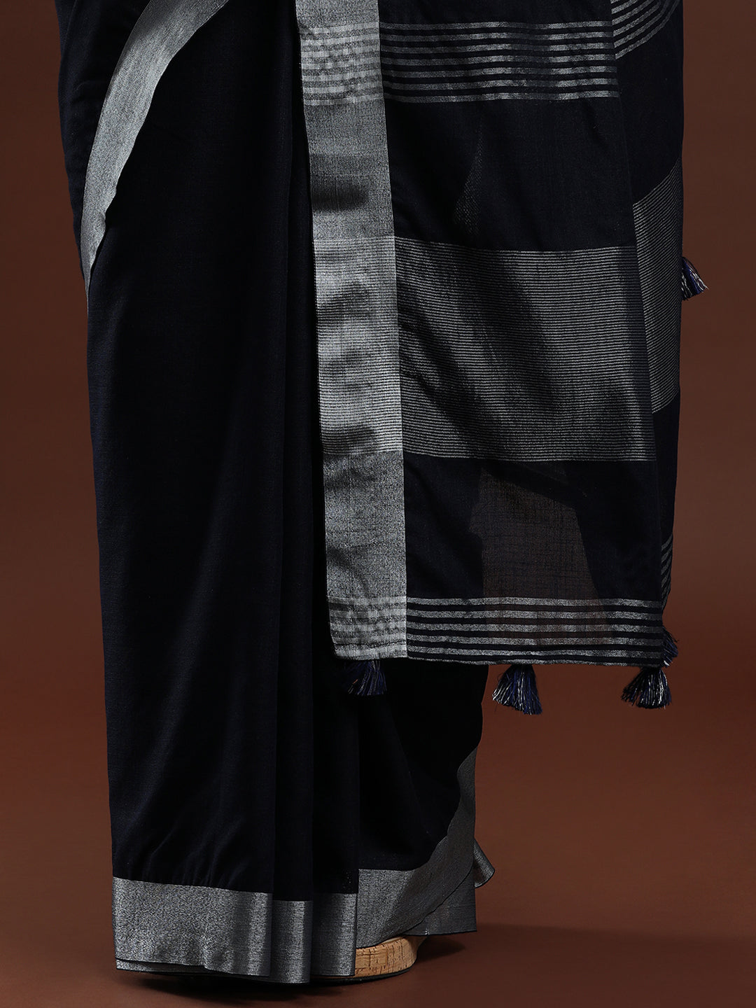 Black Linen Saree