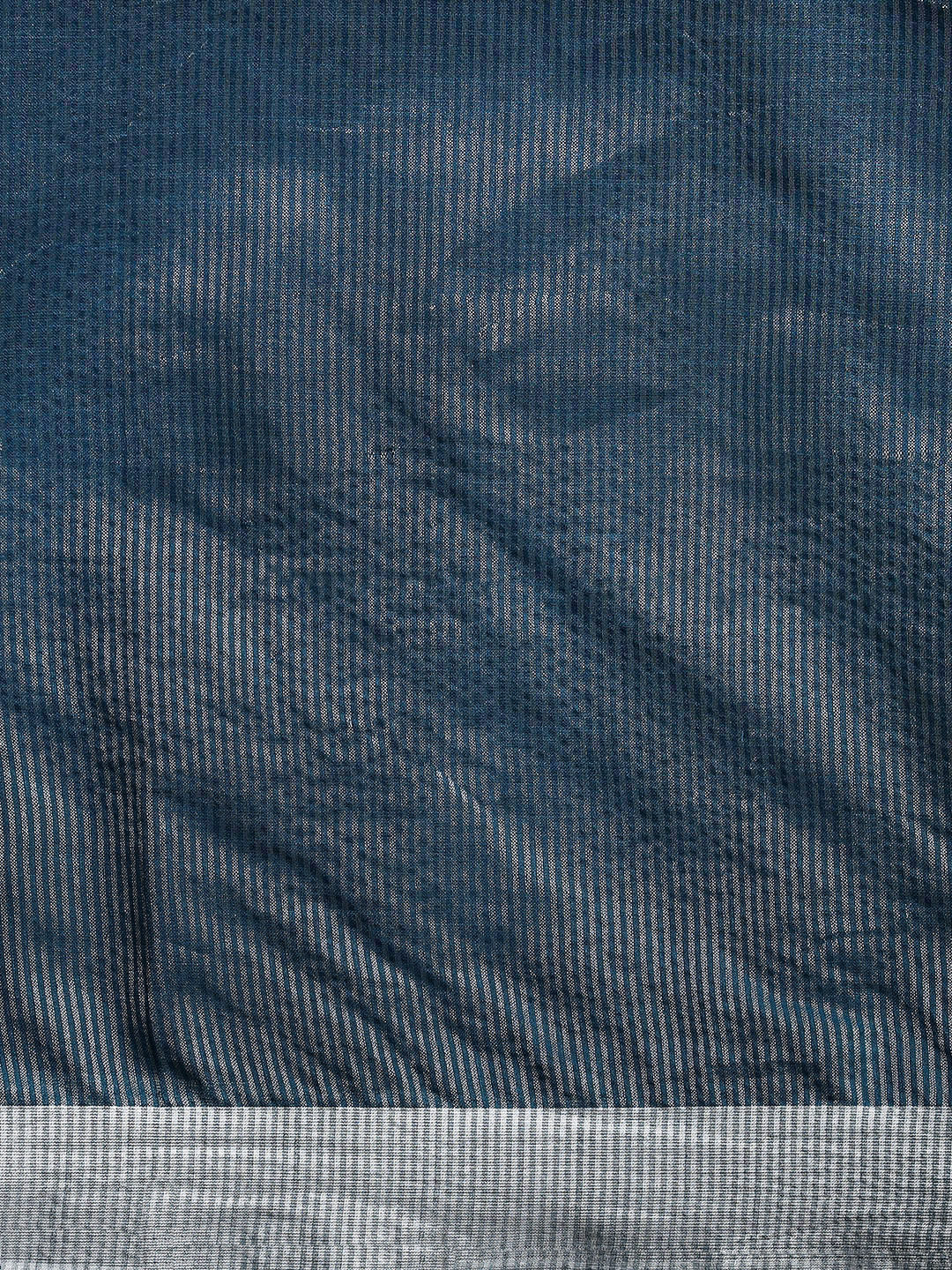 Dark Blue Linen Saree