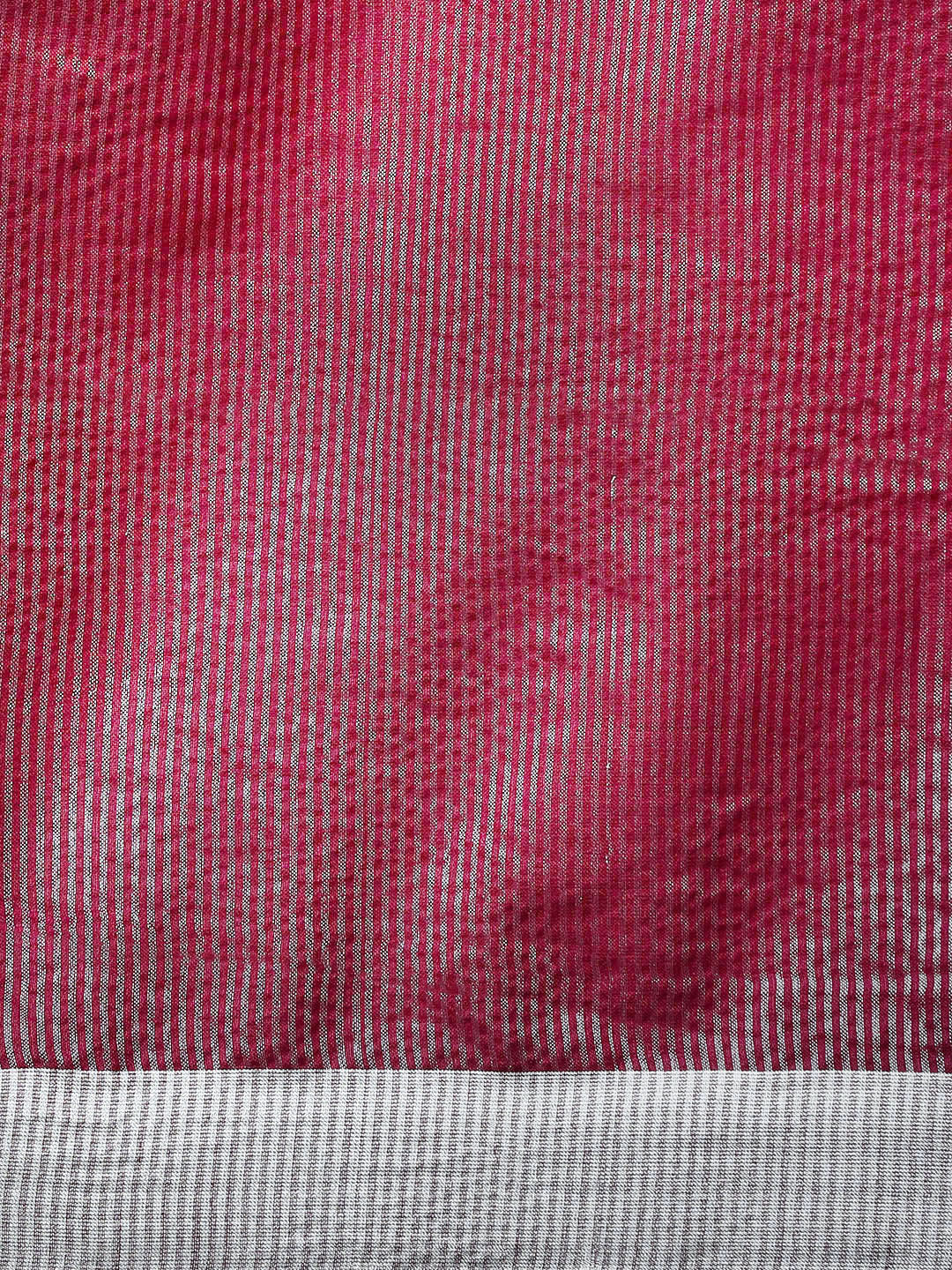 Maroon Linen Saree