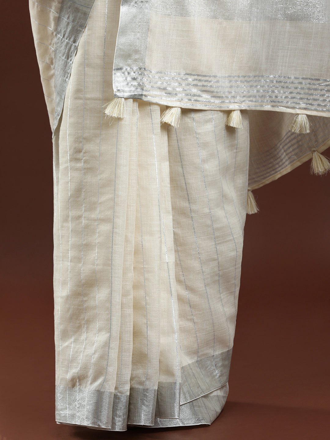 White Linen Saree