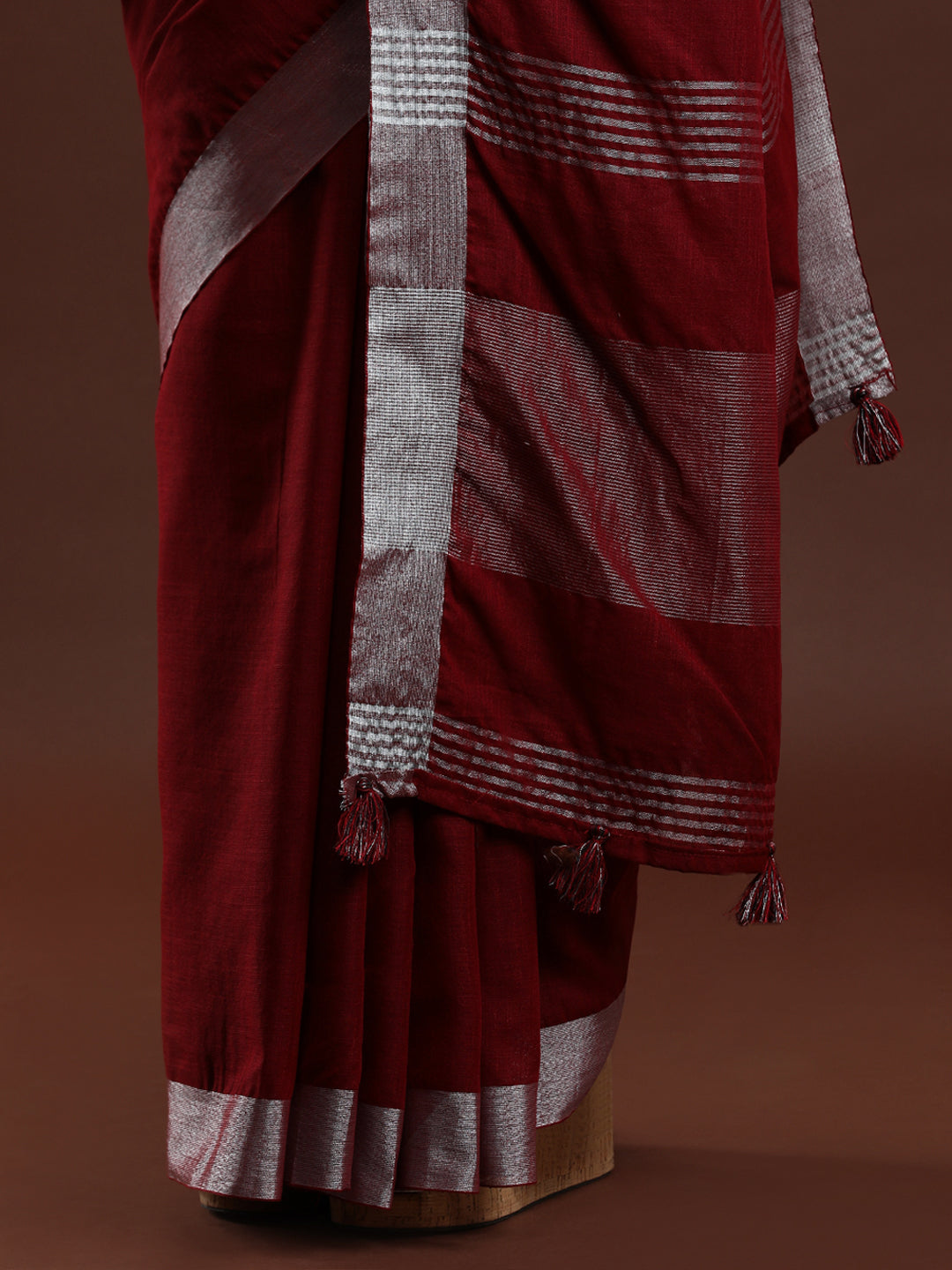 Red Linen Saree