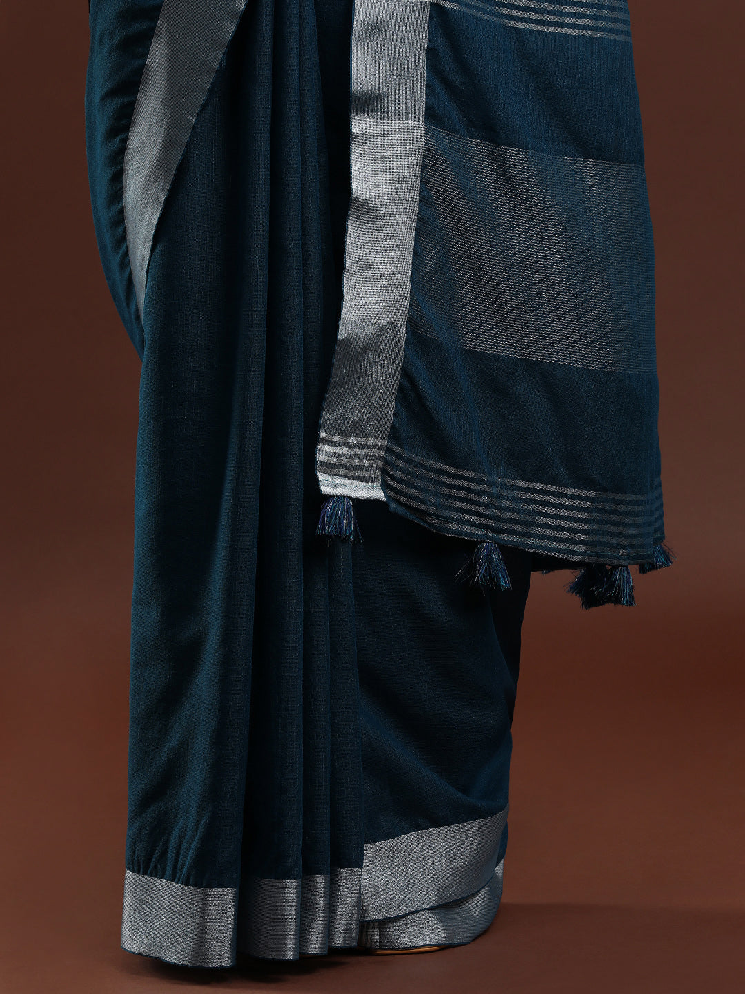 Dark Blue Linen Saree