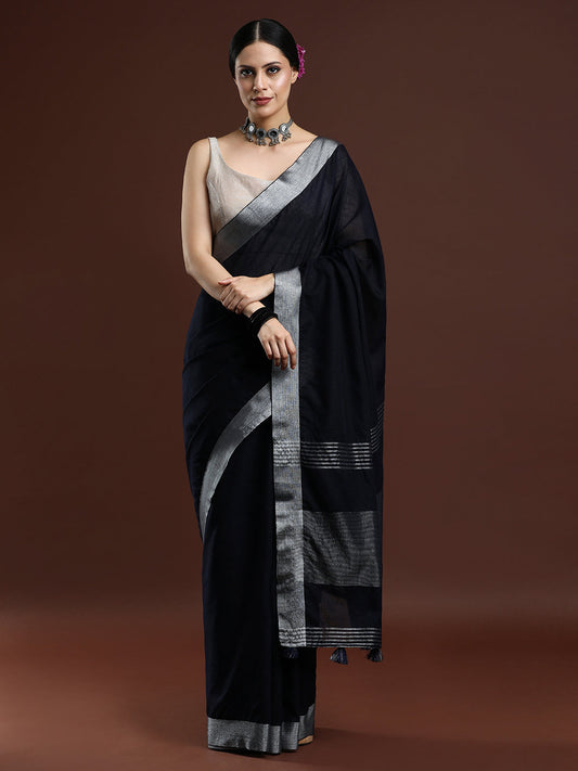 Black Linen Saree
